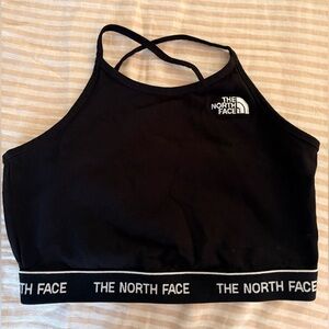 North Face High Neck Cross Back Cropped Bralette Top